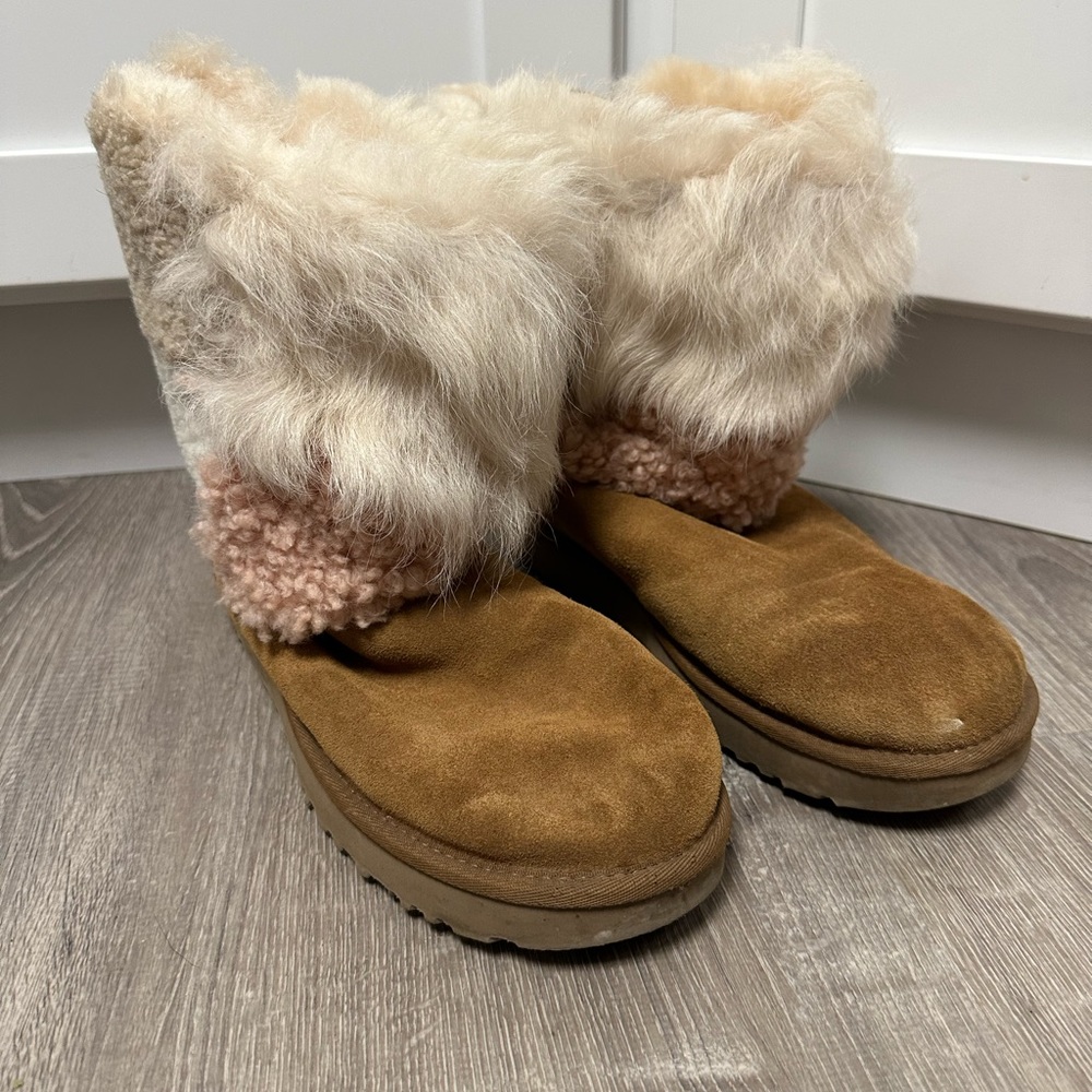 Ugg Australia Classic Short Patchwork Fluff Suede… - image 1